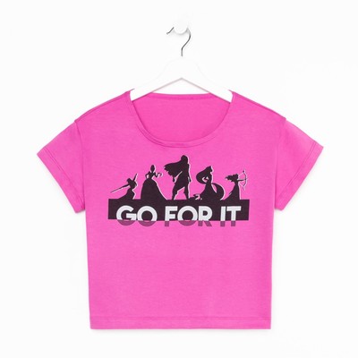 Футболка «Go for it» Принцессы, цвет розовый
