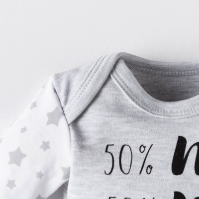 Боди с длинным рукавом «Крошка Я. Люблю маму и папу», рост 68-74 см, серое