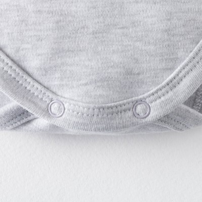 Боди с длинным рукавом «Крошка Я. Люблю маму и папу», рост 68-74 см, серое