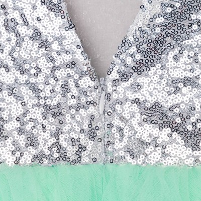 Платье детское с пайетками KAFTAN, размер 30 (98-104 см), зелёный