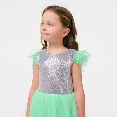 Платье детское с пайетками KAFTAN, размер 30 (98-104 см), зелёный