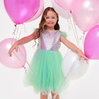 Платье детское с пайетками KAFTAN, размер 30 (98-104 см), зелёный - фото 45431358