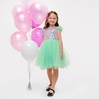 Платье детское с пайетками KAFTAN, размер 30 (98-104 см), зелёный - фото 45431359