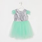 Платье детское с пайетками KAFTAN, размер 30 (98-104 см), зелёный - фото 45431360