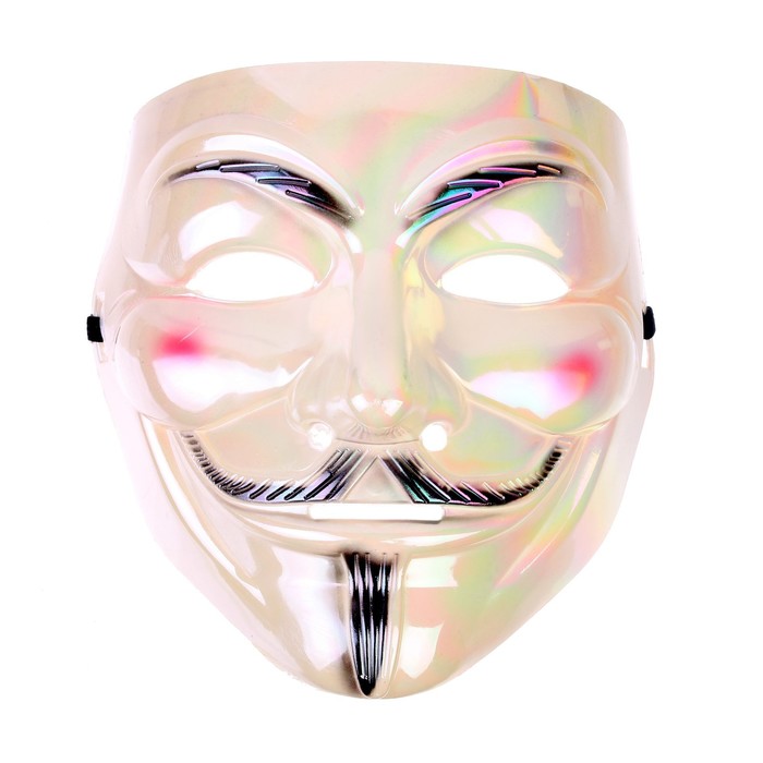 Карнавальная маска «Гай Фокс», белый перламутр - Фото 1