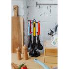 Набор кухонных принадлежностей Доляна «Монпансье», 6 предметов, на подставке, цвет МИКС - Фото 4