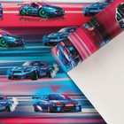 Бумага упаковочная глянцевая «Машинки», 70 × 100 см - фото 9516136