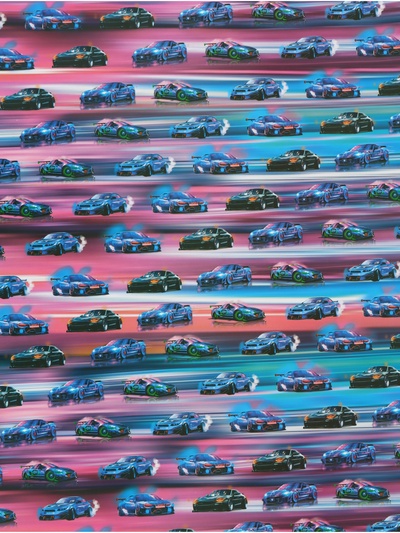 Бумага упаковочная глянцевая «Машинки», 70×100 см