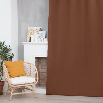 Штора портьерная «Этель», 200×270 см, рейнбоу оливковый, без держателя