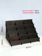 Подставка под открытки 12 ячеек по 12 см, 38.1×23×25 см, толщина 3 мм, коричневый - фото 59333072