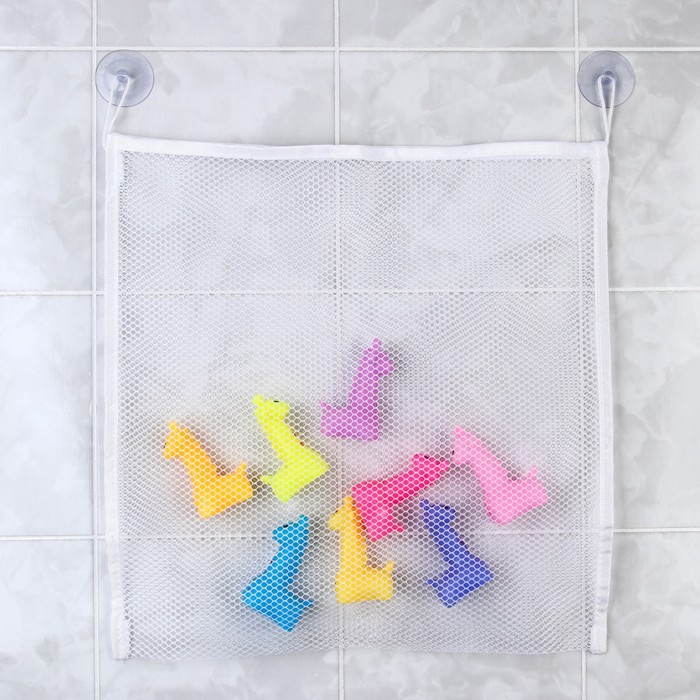 Сетка для хранения игрушек в ванной, цвет белый - Фото 1
