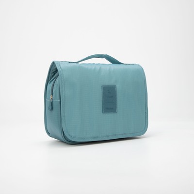 Косметичка на липучках, с крючком, цвет голубой