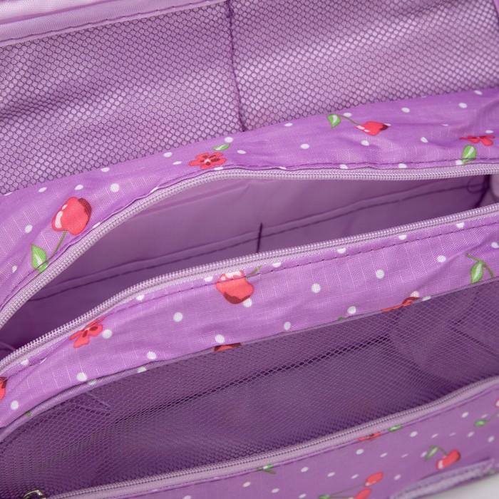 Косметичка-несессер на липучках, с крючком, цвет сиреневый 7391634