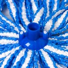 Насадка для швабры верёвочная Доляна, микрофибра 28×7×7 см,цвет белый, голубой - Фото 4