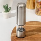 Мельница для специй Доляна «Капля», 20×5,3 см, цвет серебристый - фото 42118910