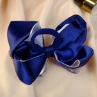 Резинка для волос бант "Школьница" цветок бусина звёзды, 12х7 см, бело-синий (6 шт) - фото 809133743