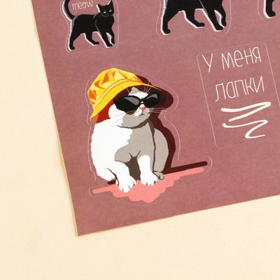 Наклейки детские бумажные «Лапки», 11 х 16 см