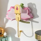 Крючок декоративный полистоун, металл "Розовые маки" 11,3х9 см - Фото 3