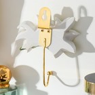 Крючок декоративный полистоун, металл "Лилии" 10,3х8,8 см - Фото 3