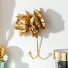 Крючок декоративный полистоун, металл "Золотые Цветы" 10,3х8 см - фото 318741408