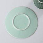 Чайная пара керамическая «Профитроль», 3 предмета: чашка 180 мл, блюдце d=13.7 см, ложка, цвет зелёный - Фото 3