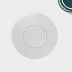 Чайная пара «Профитроль», 3 предмета: чашка 180 мл, блюдце d=13.7 см, ложка, керамика, зелёная, белая - Фото 6