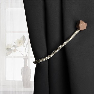 Подхват для штор «Камушки», d = 3 × 46 см, цвет горчичный/пудровый