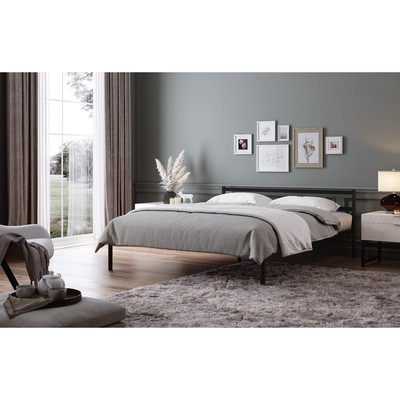 Кровать разборная «Мета», металлическая, 1400×2000 мм, чёрная