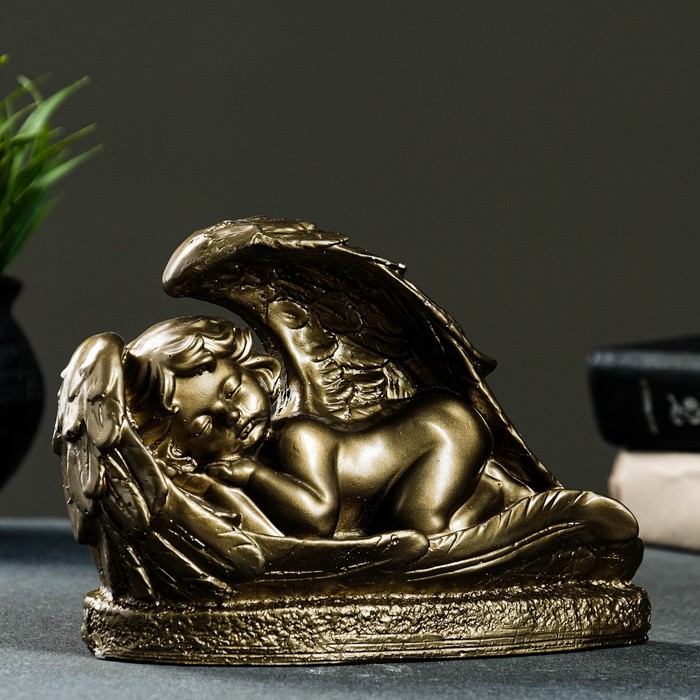 Фигура "Ангел лежит" бронза, 20х15см - Фото 1