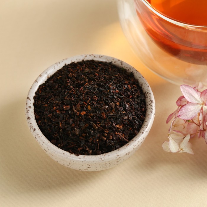 Подарочный набор «8 марта»: чай черный: тропические фрукты, 50 г., конфеты с ореховой начинкой 100 г. - фото 1910290153