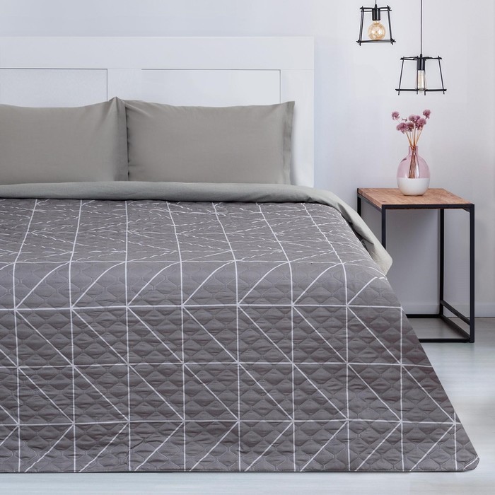 Покрывало «Этель» 1.5 сп Grey haze, 145×210±5 см, микрофибра - Фото 1
