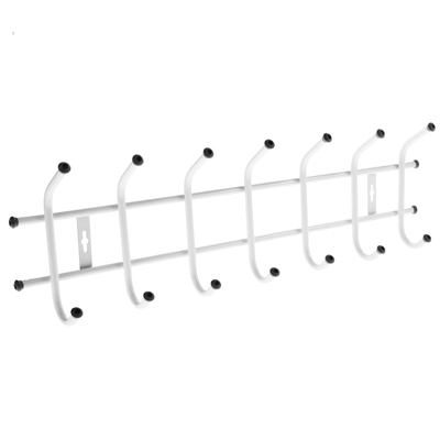Вешалка настенная на 7 крючков, 68×21.5 см, белая
