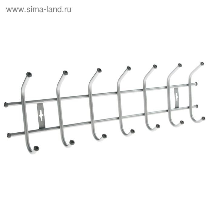 Вешалка настенная 68х21,5 см, 7 крючков, цвет серебро - Фото 1
