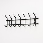 Вешалка настенная на 7 крючков, 69×21.5 см, чёрная - Фото 1