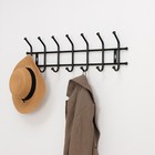 Вешалка настенная на 7 крючков, 69×21.5 см, чёрная - Фото 2