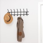 Вешалка настенная на 7 крючков, 69×21.5 см, чёрная - Фото 5