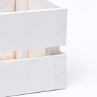 Кашпо деревянное, двухреечное, белый, 11 х 11 х 9 см - Фото 3