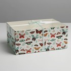 Коробка на 6 капкейков, кондитерская упаковка «Бабочки», 23 х 16 х 10 см - фото 321313289