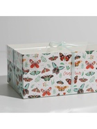 Коробка для капкейков, кондитерская упаковка, 6 ячеек «Бабочки», 23 х 16 х 10 см (комплект 5 шт) - фото 45924134