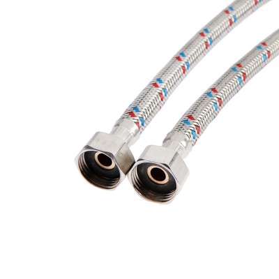 Подводка гибкая для смесителя ZEIN, гайка 1/2", штуцер М10, 50 см, набор 2 шт.