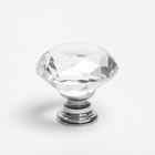 Ручка кнопка CAPPIO, "Алмаз", стеклянная, d=25 мм - фото 9519085