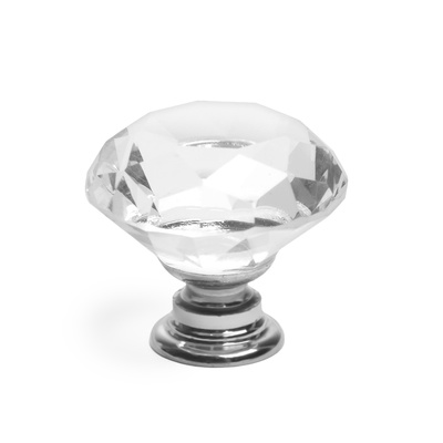 Ручка-кнопка CAPPIO «Алмаз», стеклянная, d=25 мм