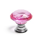 Ручка кнопка CAPPIO, цвет розовый "Алмаз", стеклянная, d=25 мм - Фото 3