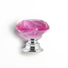 Ручка кнопка CAPPIO, цвет розовый "Алмаз", стеклянная, d=25 мм - Фото 6