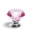 Ручка кнопка CAPPIO, цвет розовый "Алмаз", стеклянная, d=30 мм - Фото 3