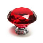 Ручка кнопка CAPPIO, цвет красный "Алмаз", стеклянная, d=40 мм - Фото 3