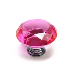 Ручка кнопка CAPPIO, цвет розовый "Алмаз", стеклянная, d=40 мм - фото 25269452