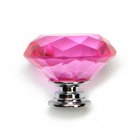 Ручка кнопка CAPPIO, цвет розовый "Алмаз", стеклянная, d=40 мм - фото 25269454