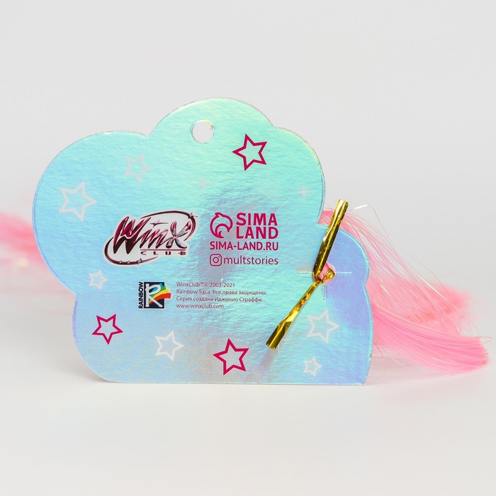 Прядь для волос блестящая бело-розовая "Блум", WINX 25664