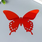 Наклейка интерьерная зеркальная "Бабочка ажурная" красная 21х15 см - Фото 1